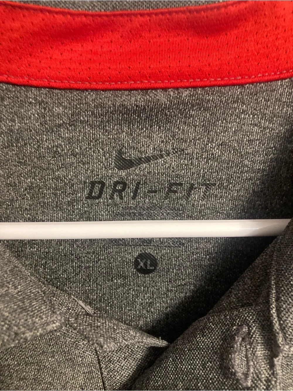 Nike Ohio State Gray Polo with Red Trim and O Patch